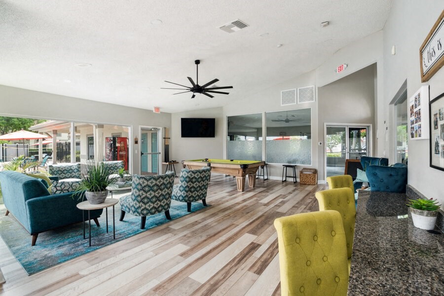 Clubhouse lounge area