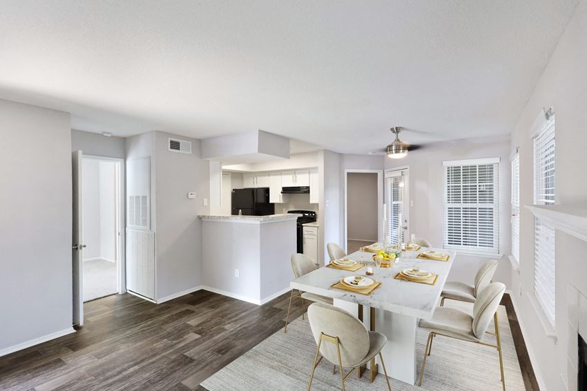 Model dining room and kitchen