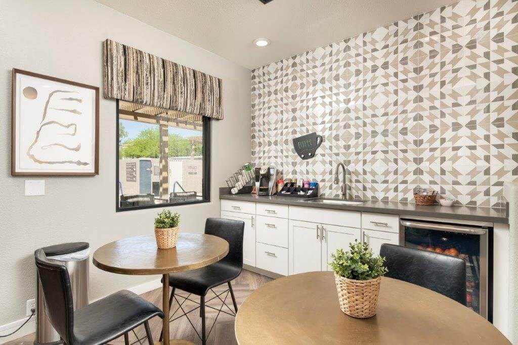 Interior of leasing office lounge area