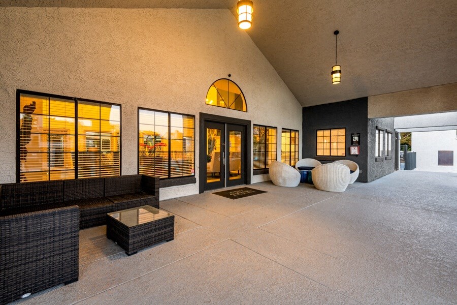 the estates lobby with couches and windows at Lore South Mountain, Arizona, 85044