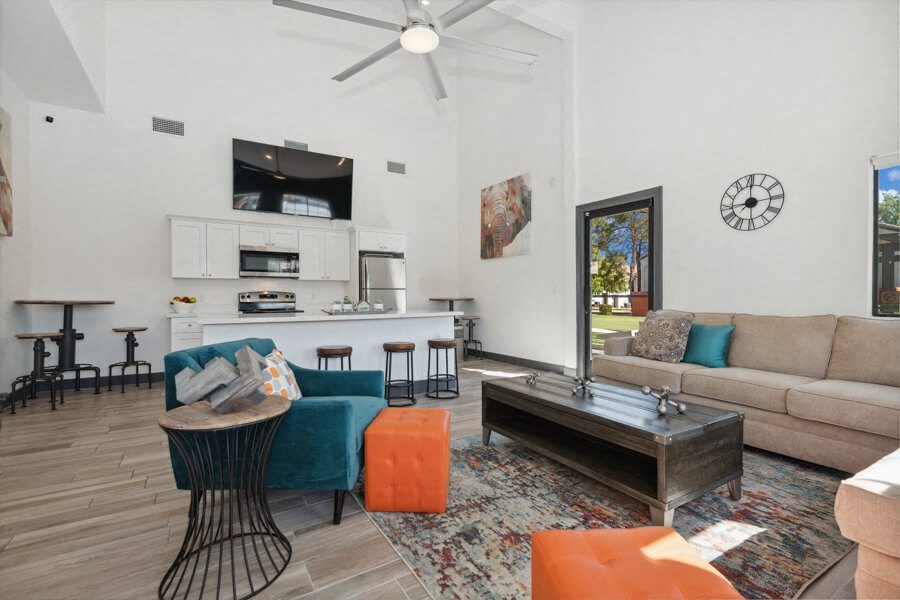 Clubhouse lounge area at Lore South Mountain, Arizona, 85044