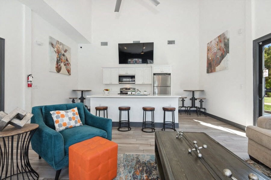 Clubhouse lounge area at Lore South Mountain, Phoenix, AZ