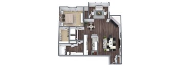 Magnolia floor plan, 1-bedroom, 1-bathroom at Autumnwood, Texas, 76014