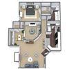 Magnolia Floor Plan, 1 bed, 1 bath.