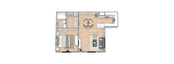Mahogany 1x1 Floor Plan