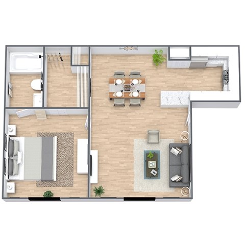 Mahogany 1x1 Floor Plan