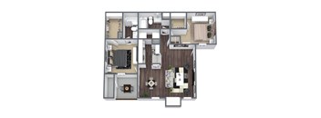 Maple floor plan, 2-bedroom, 2-bathroom at Autumnwood, Arlington, TX, 76014