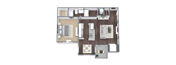 the layout of this 1 bedroom floor plan is shown in this image