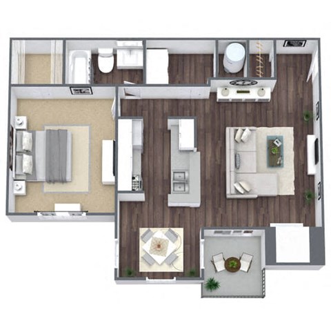 the layout of this 1 bedroom floor plan is shown in this image