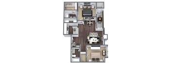 Mimosa floor plan, 2-bedroom, 2-bathroom at Autumnwood, Arlington, TX