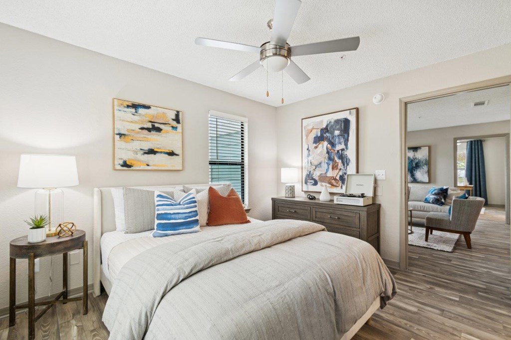 Model bedroom at Mirage on Kernan Apartments in Jacksonville, FL