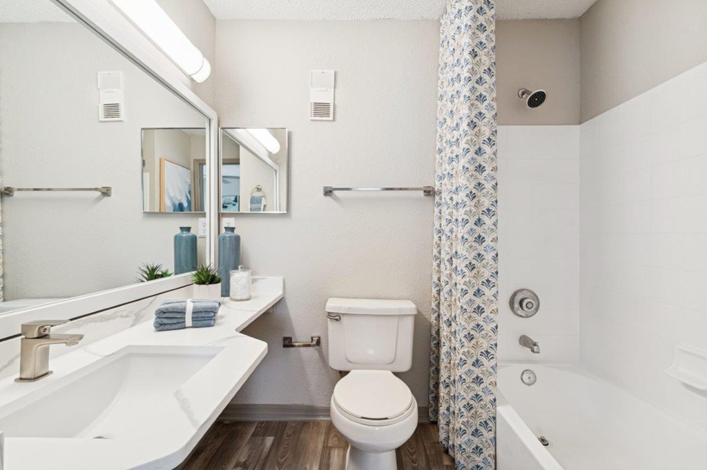 Model bathroom at Mirage on Kernan Apartments in Jacksonville, FL