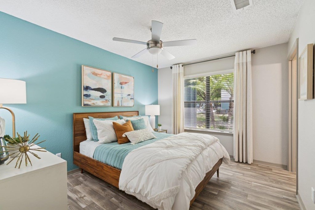Model bedroom at Mirage on Kernan Apartments in Jacksonville, FL