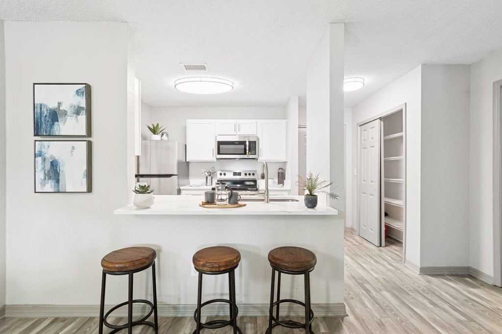 Model kitchen at Mirage on Kernan Apartments in Jacksonville, FL