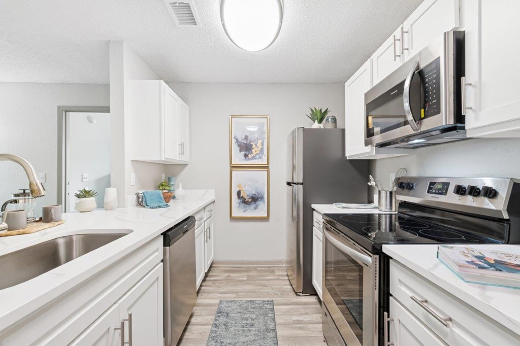 Model kitchen at Mirage on Kernan Apartments in Jacksonville, FL