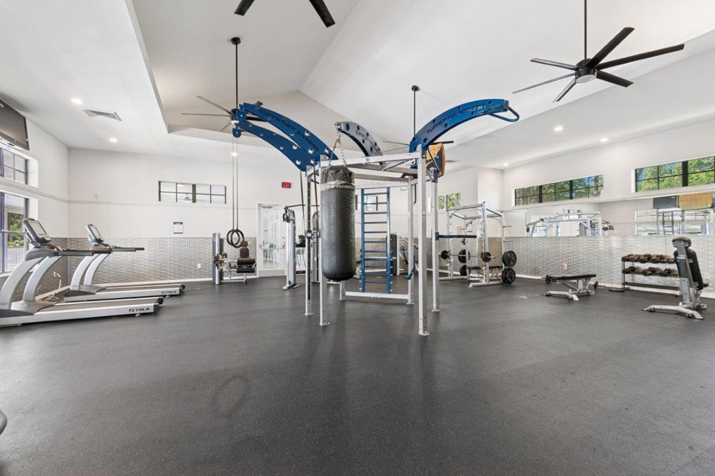 Fitness center at Mirage on Kernan Apartments in Jacksonville, FL
