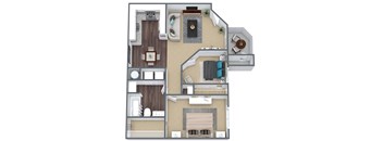 2 bedroom 1 bathroom floor plan
