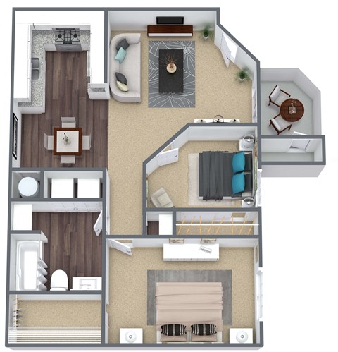 2 bedroom 1 bathroom floor plan
