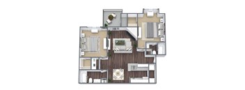 the furnished bedroom floor plan of a 2103 sq ft
