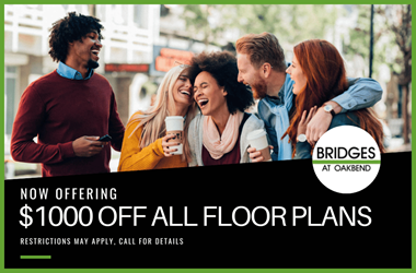 Get $1000 OFF at Bridges at Oakbend Apartments in Lewisville, TX. Restrictions apply, call for details.