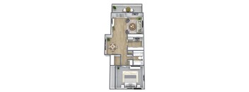 A1 Floor Plan, 650 SQFT