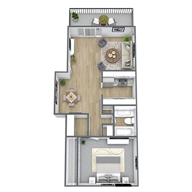 A1 Floor Plan, 650 SQFT