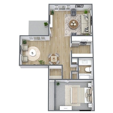 A2 Floor Plan, 705 SQFT