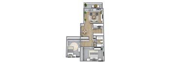 B1 Floor Plan, 840 SQFT