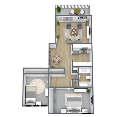 B1 Floor Plan, 840 SQFT