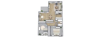 B2 Floor Plan, 940 SQFT