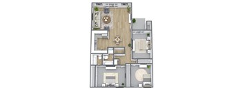 C1 Floor Plan, 1100 SQFT