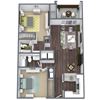 Oleander Floor Plan, 2-Bed 2-Bath