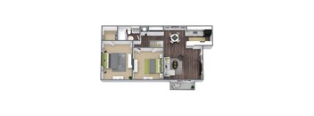 2-Bedroom, 1-Bathroom, 811 SQFT.