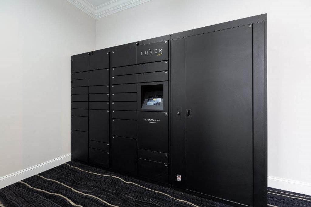 Secure package receiving lockers