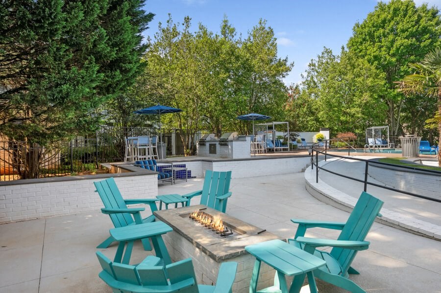our apartments have a community pool and fire pit
