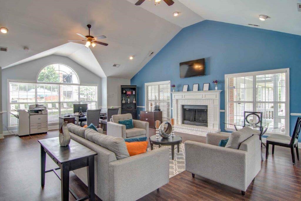 Interior of leasing office