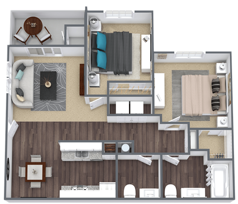 2 bedroom floor plan
