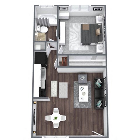 Regency Floor Plan 1-Bed, 1-Bath 450SQFT at Esprit Cherry Creek, Glendale