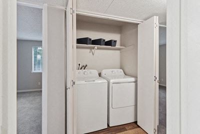 Full Washer & Dryer in closet