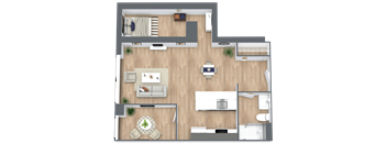 a 3d drawing of a floor plan of a house