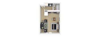 S1 0X1 Floor Plan, 485 SQFT