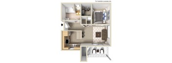 S1 Studio Floor Plan, 559 SQFT