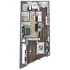 S1-A, 1-Bed 1-Bath Floor Plan, 715 SQFT