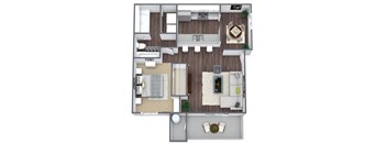 Studio 1 bath S1 Floor Plan at Array South Mountain, Phoenix, Arizona