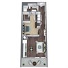 S1-C, 1-Bed 1-Bath Floor Plan, 742 SQFT