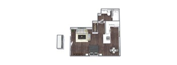 Studio Floor Plan 3D Image