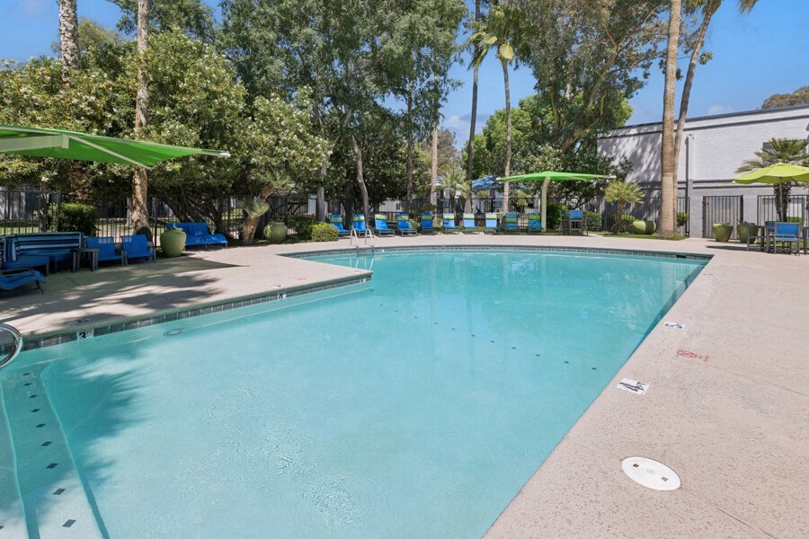 the swimming pool at our apartments