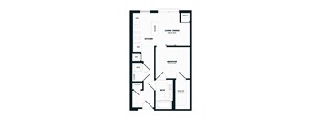 A1, 539 SQFT. Floor Plan