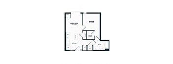 A2, 614 SQFT. Floor Plan