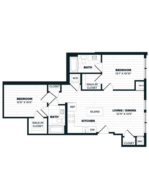 the plan of a bedroom floor plan